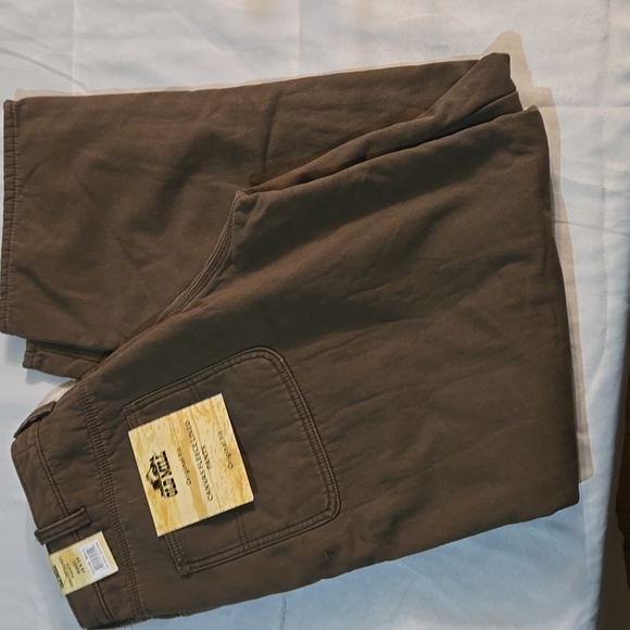 Old MILL ORIGINAL FIT Men's Brown Canvas Fleece Pants Jeans Size W38 L34 - Picture 5 of 5